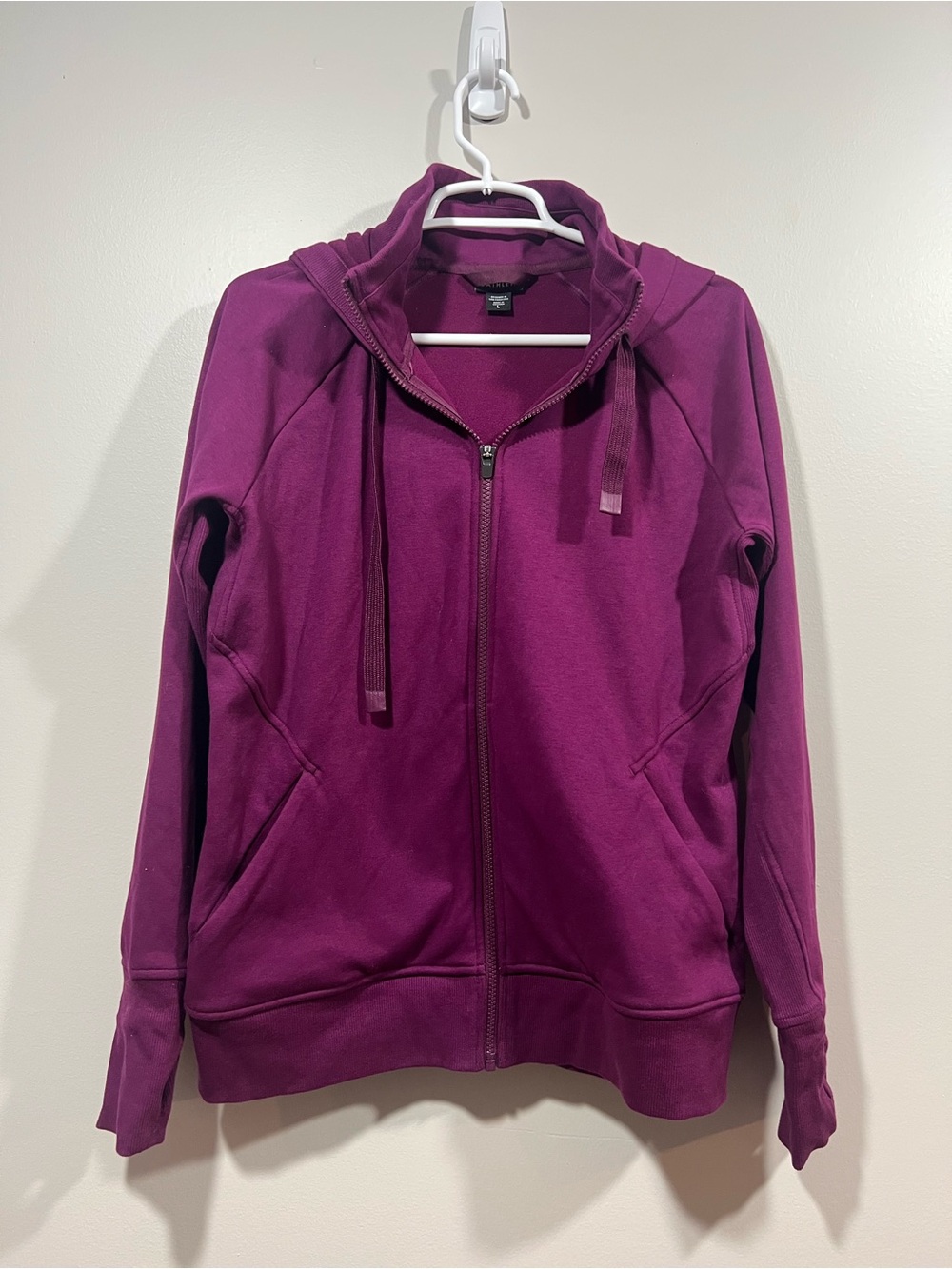 Athleta Full-Zip Hoodie in Deep Plum Large